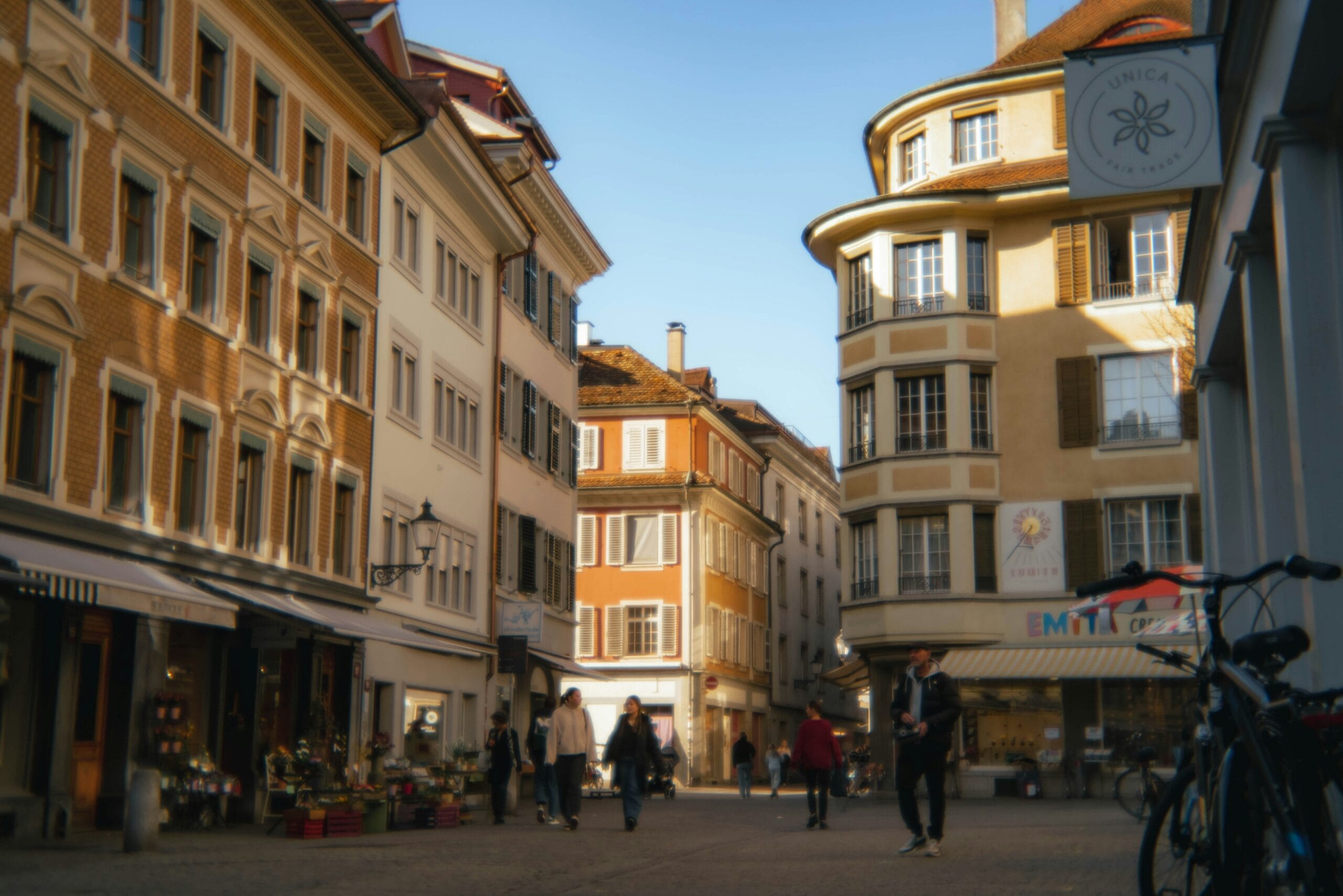 Centro storico di Winterthur con caffè e vicoli – luogo vivace per un primo appuntamento
